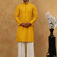 Chikankari Embroidered Kurta Pyjama Set ( JOKP PJ11W 640Mustard )