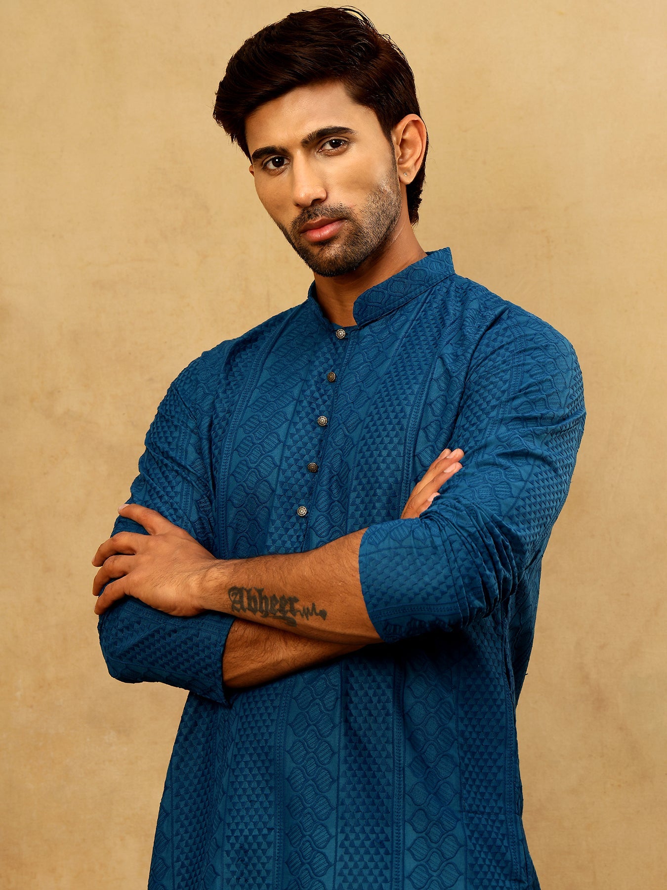 Chikankari Embroidered Kurta Pyjama Set ( JOKP PJ11W 640Teal )
