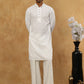Chikankari Embroidered Kurta Pyjama Set ( JOKP PJ11W 640White )