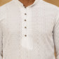 Chikankari Embroidered Kurta Pyjama Set ( JOKP PJ11W 640White )