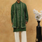 Silk Blend Embroidered Kurta Pyjama with Dupatta ( JOKP PJ11W D 5088Olive )