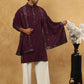 Silk Blend Embroidered Kurta Pyjama with Dupatta ( JOKP PJ11W D 5088Purple )