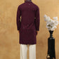 Silk Blend Embroidered Kurta Pyjama with Dupatta ( JOKP PJ11W D 5088Purple )