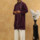 Silk Blend Embroidered Kurta Pyjama with Dupatta ( JOKP PJ11W D 5088Purple )