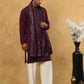 Silk Blend Embroidered Kurta Pyjama with Dupatta ( JOKP PJ11W D 5088Purple )