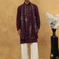 Silk Blend Embroidered Kurta Pyjama with Dupatta ( JOKP PJ11W D 5088Purple )