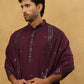 Silk Blend Embroidered Kurta Pyjama with Dupatta ( JOKP PJ11W D 5088Purple )