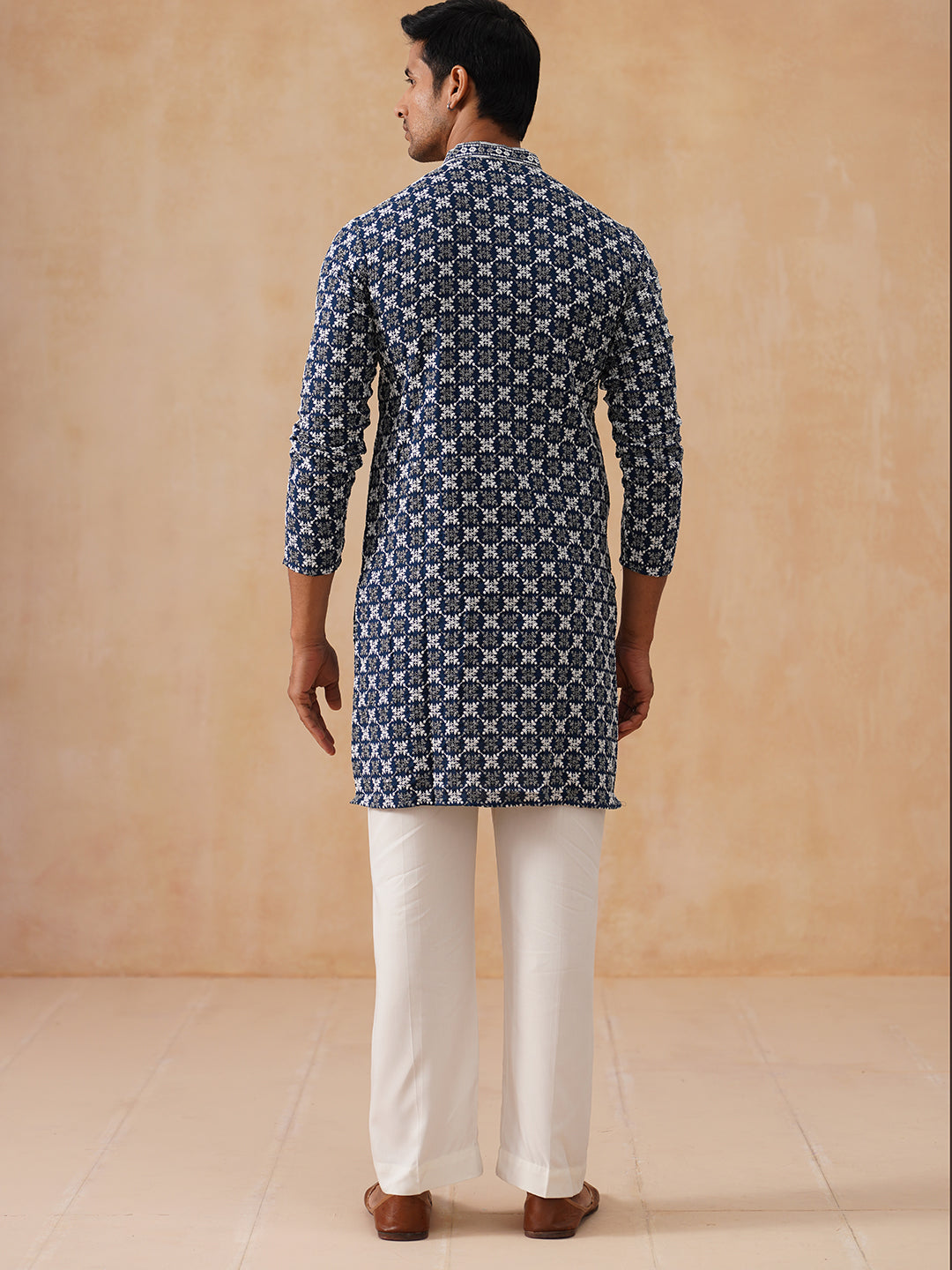 Embroidered Kurta Pyjama for Men ( JOKP PJ11-W 5092 PJ11-W 5092Peacock )