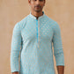 Men's Chikankari Embroidered and Sequence Kurta with Pyjama ( JOKP PJ11-W 5094 PJ11-W 5094Sky )