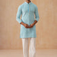 Men's Chikankari Embroidered and Sequence Kurta with Pyjama ( JOKP PJ11-W 5094 PJ11-W 5094Sky )