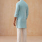 Men's Chikankari Embroidered and Sequence Kurta with Pyjama ( JOKP PJ11-W 5094 PJ11-W 5094Sky )