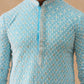 Men's Chikankari Embroidered and Sequence Kurta with Pyjama ( JOKP PJ11-W 5094 PJ11-W 5094Sky )