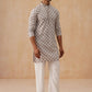 Embroidered Kurta Pyjama Set For Men (JOKP PJ11-W 5127 White )
