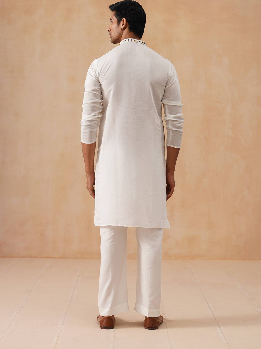 Floral Embroidered and Sequins Kurta Set (JOKP PJ11-W 5138 White )