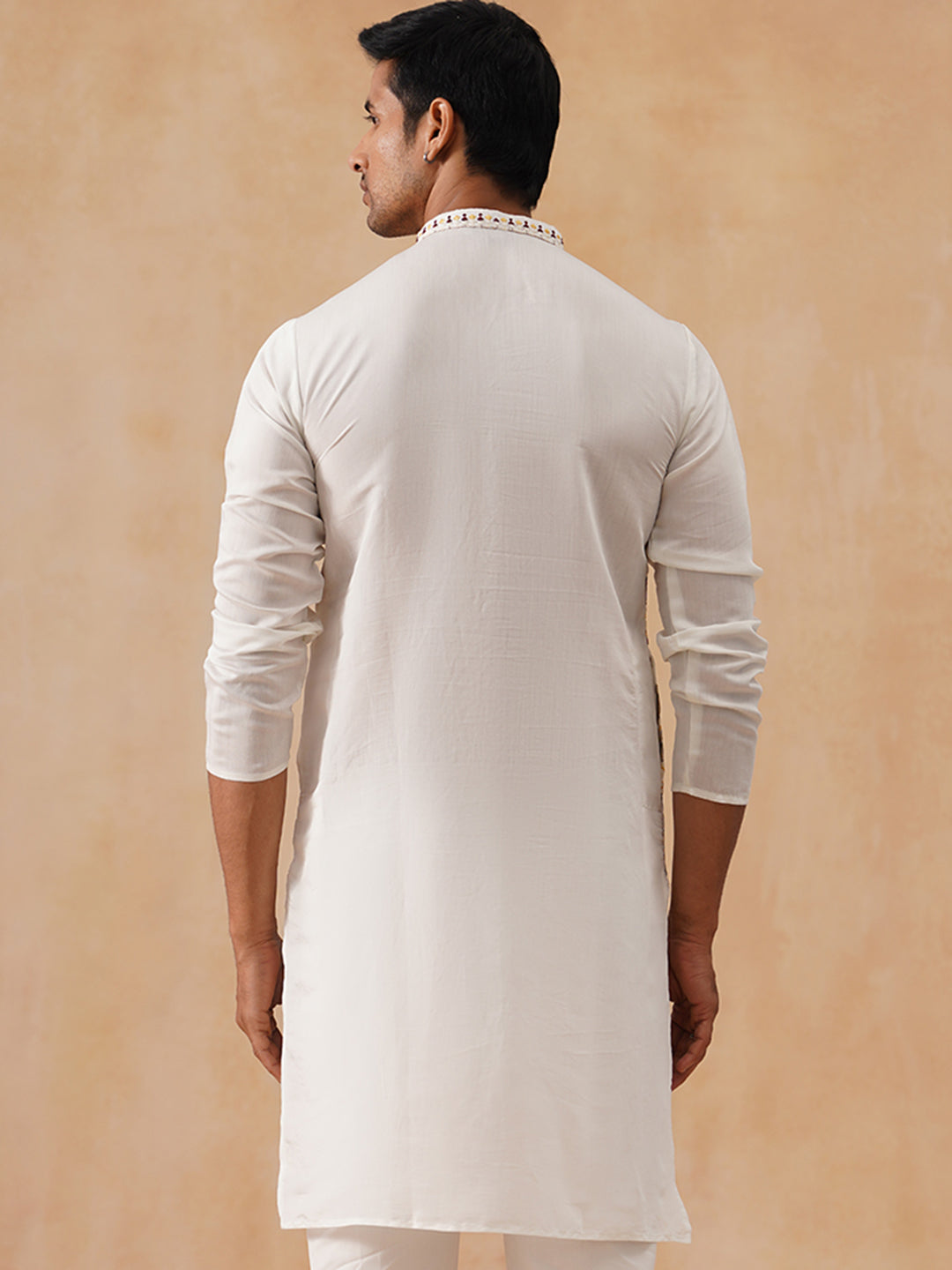 Floral Embroidered and Sequins Kurta (KO 5138 White ) [FF] [L-7-8]