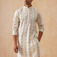 Embroidered and Sequins Kurta Pyjama Set for Men (JOKP PJ11-W 5161 White )