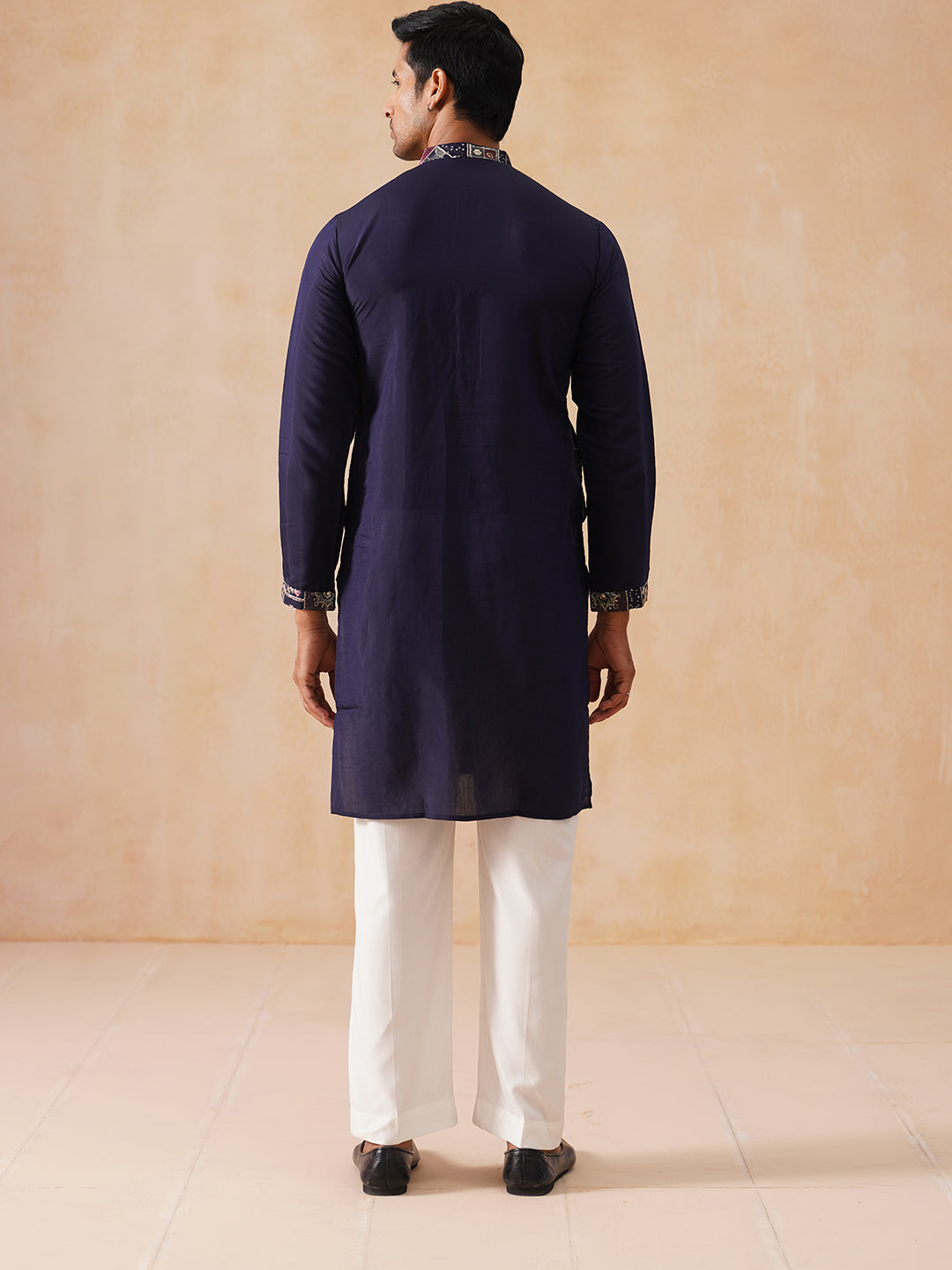 Embroidered Straight Kurta Set For Men ( JOKP PJ11-W 5174 PJ11-W 5174Navy )
