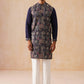 Embroidered Straight Kurta Set For Men ( JOKP PJ11-W 5174 PJ11-W 5174Navy )