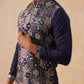 Embroidered Straight Kurta Set For Men ( JOKP PJ11-W 5174 PJ11-W 5174Navy )