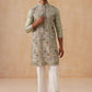 Embroidered Straight Kurta Set For Men ( JOKP PJ11-W 5174 PJ11-W 5174Pista )