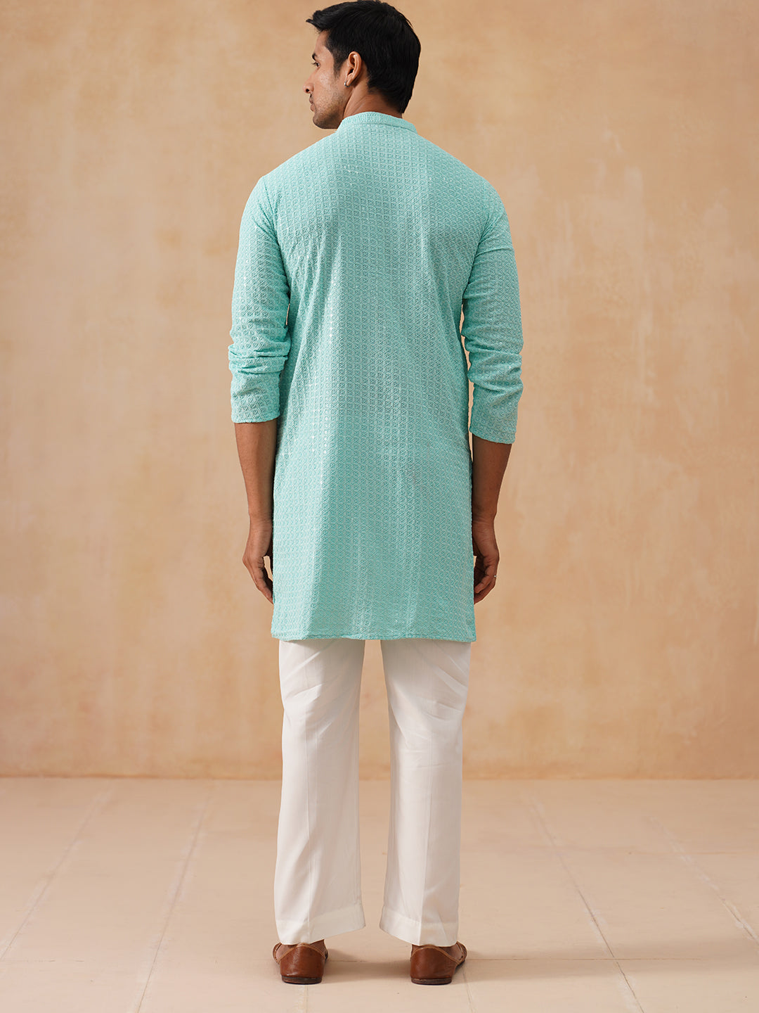 Embroidered & Sequence Kurta Pyjama for Men ( JOKP PJ11-W 5177 PJ11-W 5177Sky )