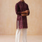 Embroidered Straight Kurta Pyjama Set For Men (JOKP PJ11-W 5180 Purple )