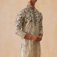 Men's Cream Embroidered Kurta ( KO 5267 Cream )