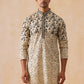 Men's Cream Embroidered Kurta ( KO 5267 Cream )