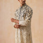 Men's Cream Embroidered Kurta ( KO 5267 Cream )