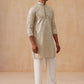Traditional Mirror Embroidered Kurta Set for Men ( JOKP PJ11-W 5269 PJ11-W 5269Cream )