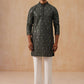 Traditional Mirror Embroidered Kurta Set for Men ( JOKP PJ11-W 5269 PJ11-W 5269Olive )