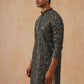 Traditional Mirror Embroidered Kurta Set for Men ( JOKP PJ11-W 5269 PJ11-W 5269Olive )