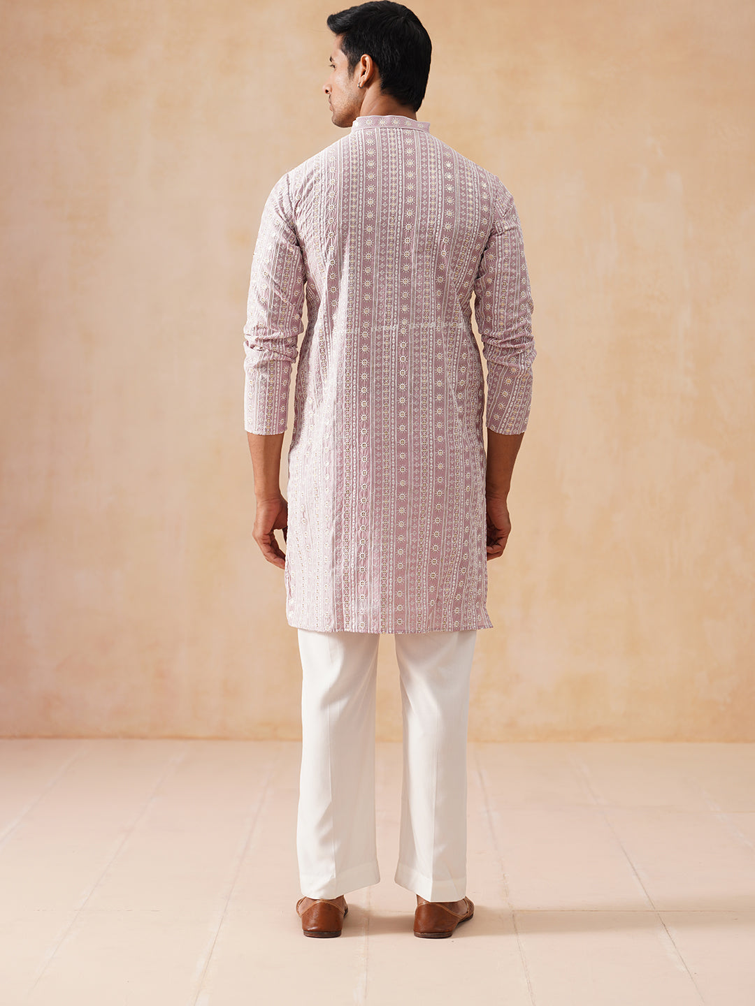 Pink Kurta Set with White Thread Embroidery ( JOKP PJ11-W 5280 PJ11-W 5280Magenta )