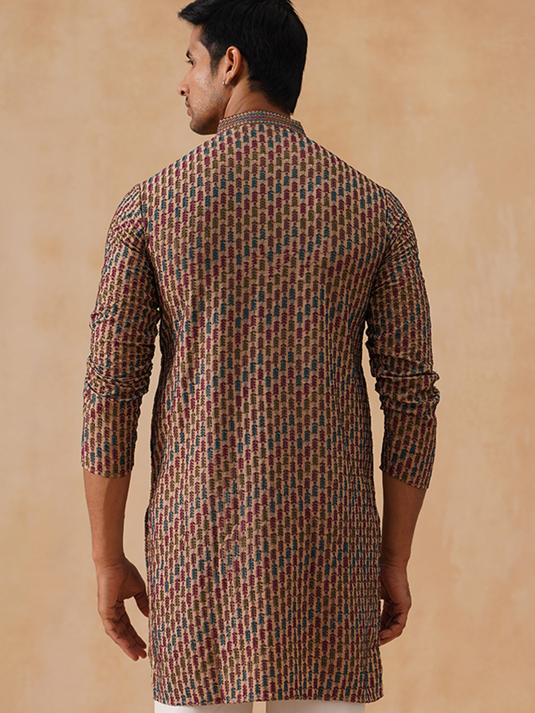 Multicolor Embroidered Viscose Rayon Kurta ( KO 5282 Brown )