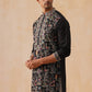 Silk Blend Kurta with Multicolor Embroidery ( KO 5283 Black )
