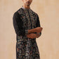 Silk Blend Kurta with Multicolor Embroidery ( KO 5283 Black )