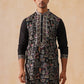 Silk Blend Kurta with Multicolor Embroidery ( KO 5283 Black )