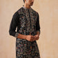 Silk Blend Kurta with Multicolor Embroidery ( KO 5283 Black )