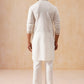 Silk Blend Kurta Set with Multicolor Embroidery (JOKP PJ11-W 5283 White )