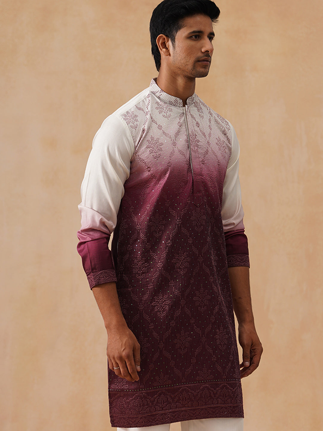 Men’s Ombre Kurtas ( KO 5284 Maroon )