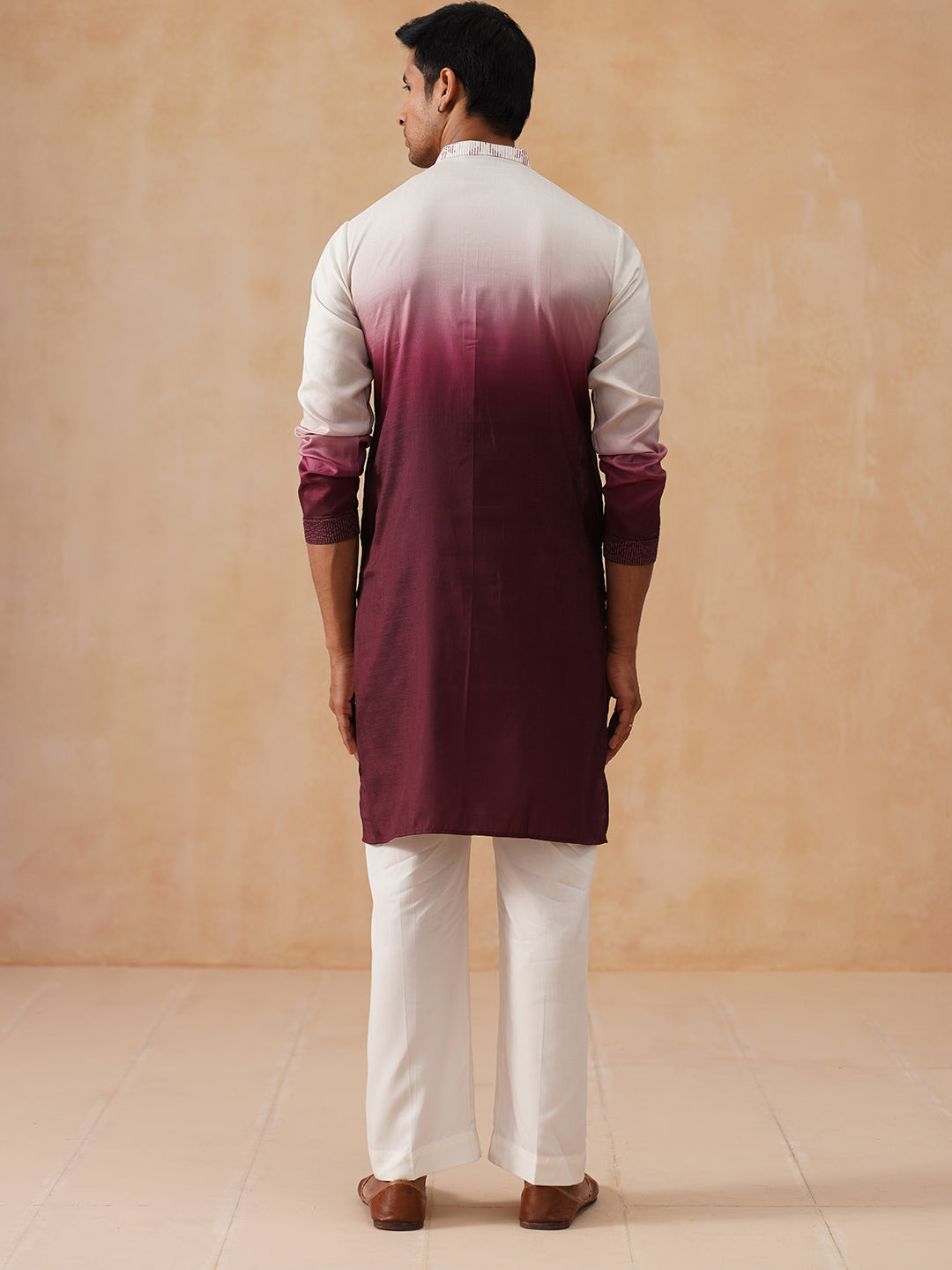 Men’s Ombre Kurta with Pyjama ( JOKP PJ11-W 5284 PJ11-W 5284Maroon )
