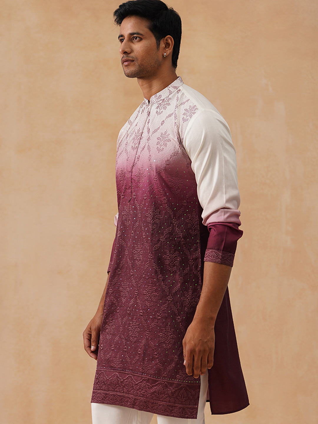 Men’s Ombre Kurtas ( KO 5284 Maroon )