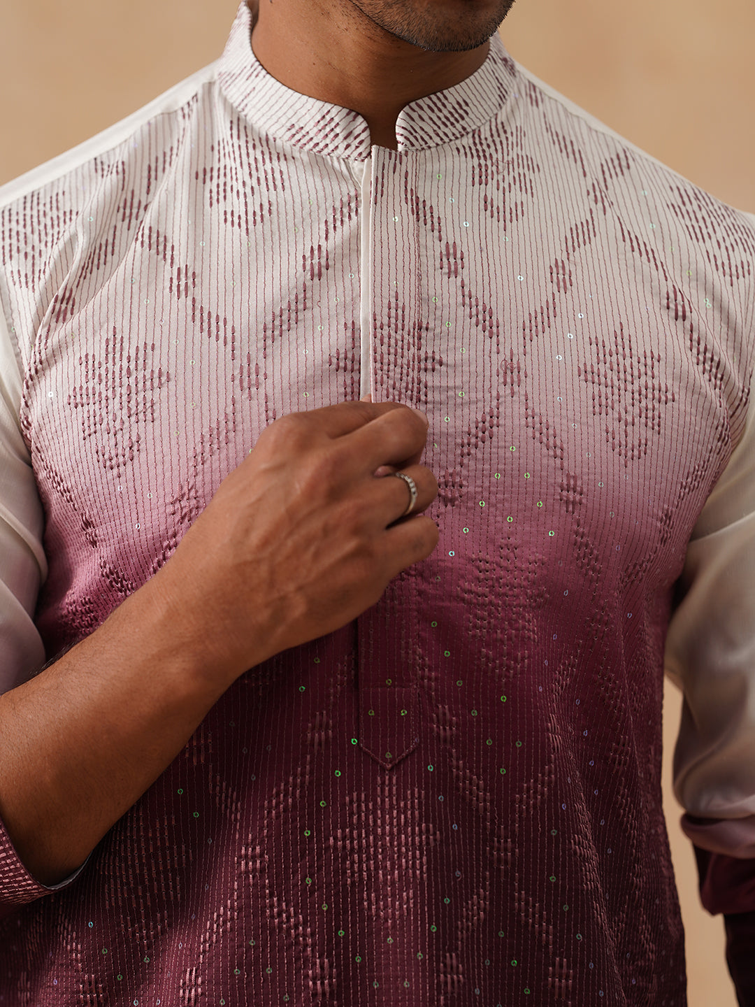Men’s Ombre Kurtas ( KO 5284 Maroon )