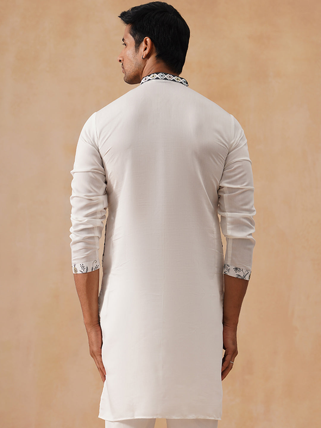 Silk Blend Embroidered Kurtas ( KO 5288 White )