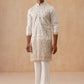 Embroidered Silk Blend Kurta Pyjama Set (JOKP PJ11-W 5289 White )