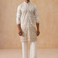 Embroidered Silk Blend Kurta Pyjama Set (JOKP PJ11-W 5289 White )
