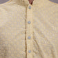 Men's Yellow Chikankari Embroidered and Sequence Kurta with Pyjama.