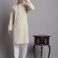 Men's Light Green Chikankari Embroidered and Sequence Kurta with Pyjama.
