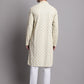 Men's Light Green Chikankari Embroidered and Sequence Kurta with Pyjama.