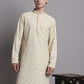 Men's Light Green Chikankari Embroidered and Sequence Kurta with Pyjama.